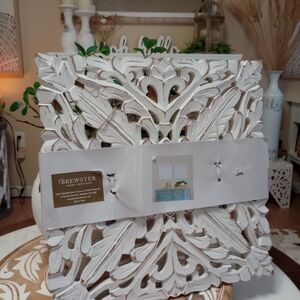 Brewster Home Fashions Carved Wooden White Decorative Wall Panels, Set Of 2